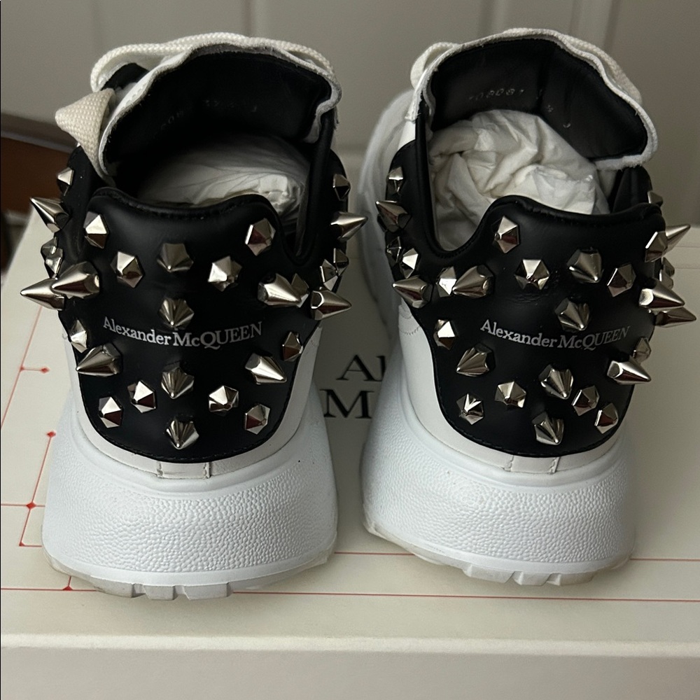Alexander McQueen White and Black Sneakers Authentic